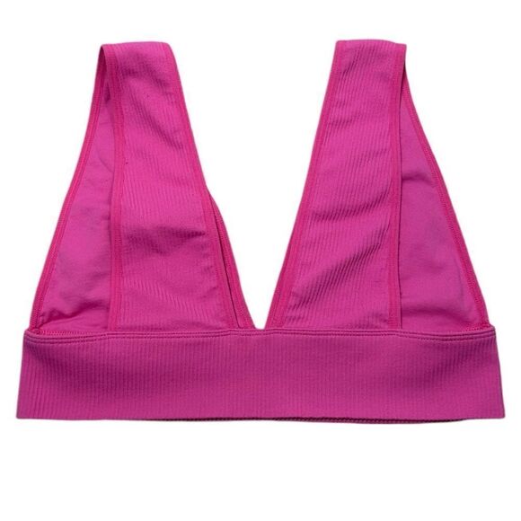 Garage Pink Serena Seamless Deep V Plunge Cropped Bra Tank - Picture 6 of 7